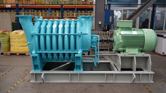 HT250 Shell Multistage Centrifugal Air Blower Airfoil Return Flow Blade Bereikt hoge statische druk