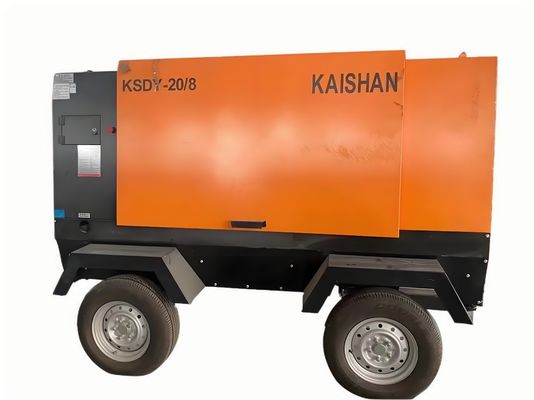Geluidarme mobiele luchtcompressor voor zwaar industrieel gebruik